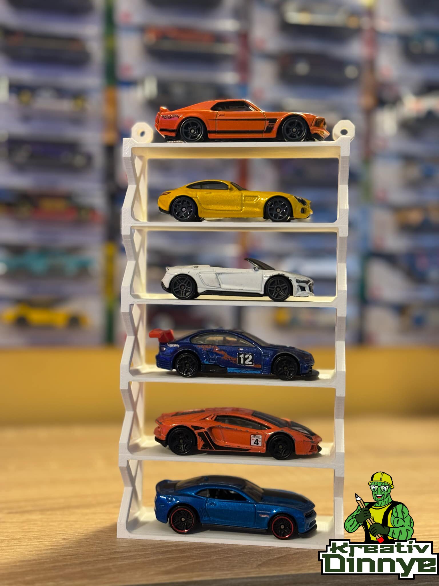 Hot Wheels / Matchbox kisautókhoz fehér fali tartó - Image 2