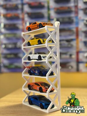 Hot Wheels / Matchbox kisautókhoz fehér fali tartó
